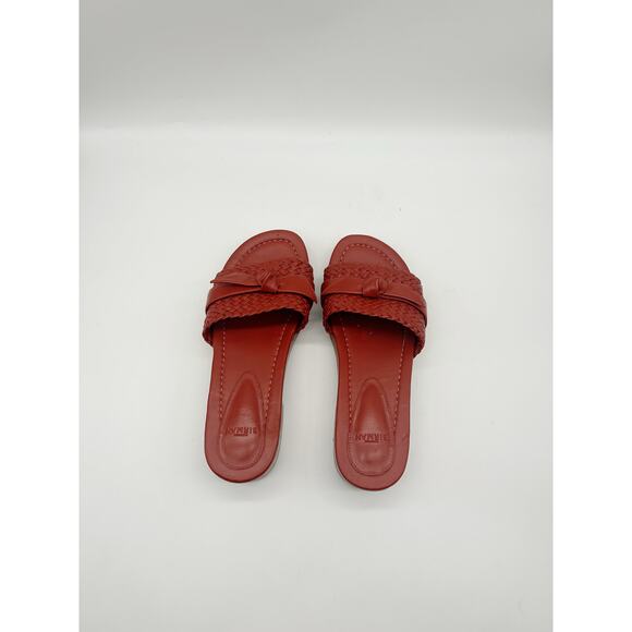 Alexandre Birman Clarita Woven Clogs Size 37 Leather Red Slip On - Picture 7 of 9
